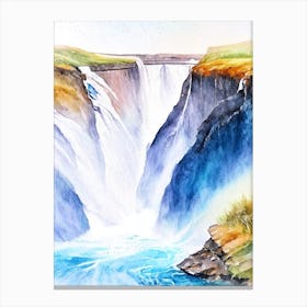 Gullfoss, Iceland Water Colour  Canvas Print