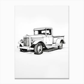 Ford Model T Line Drawing 11 Canvas Print