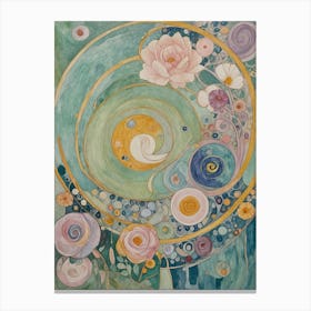 Pastel Floral Swirls Canvas Print