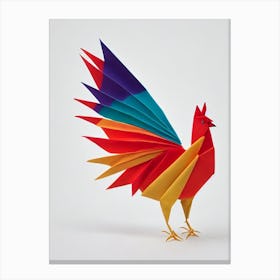 Rooster Origami Bird Canvas Print