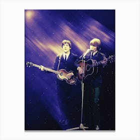 Superstars Paul Mccartney And John Lennon Canvas Print