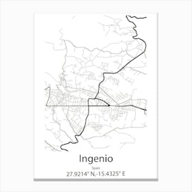 Ingenio,Spain Minimalist Map Canvas Print