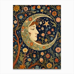 William Morris Moon And Flowers 3 Canvas Print