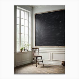 Blackboard Giving The Impression Of Vast Untouched Space Features An Appealing Smudged Texture Th Canvas Print