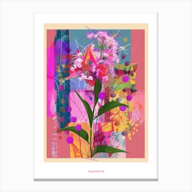 Gypsophila 1 Neon Flower Collage Poster Canvas Print