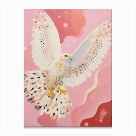 Pink Ethereal Bird Painting Hawk Canvas Print
