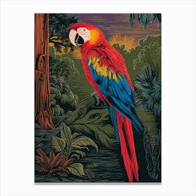 Parrot In The Jungle Canvas Print