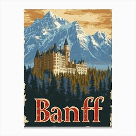 Aihrgdesign A Vintage Travel Poster Of Banff 1 Canvas Print