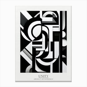 Unity Abstract Black And White 2 Poster Canvas Print