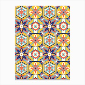 Azulejo - vector tiles, Portuguese tiles, Canvas Print