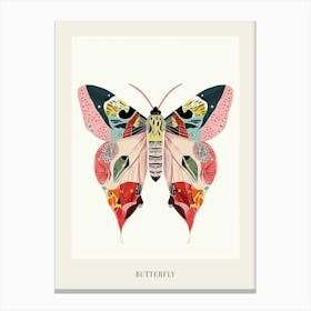 Colourful Insect Illustration Butterfly 23 Poster Canvas Print