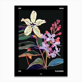 No Rain No Flowers Poster Lilac 3 Canvas Print