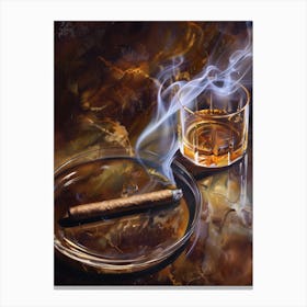 Cigar And A Whiskey Canvas Print
