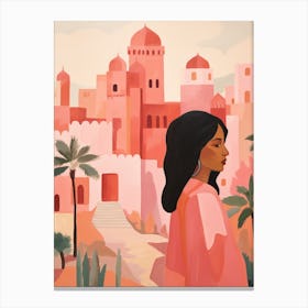 Woman In Pink Canvas Print