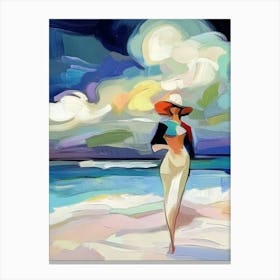 Woman On The Beach Canvas Print