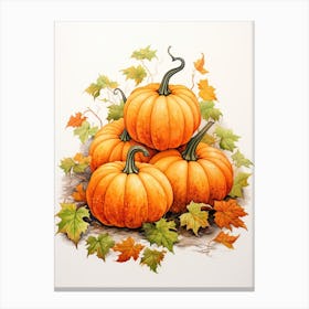 Lumina Pumpkin Watercolour Illustration 2 Canvas Print
