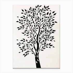 Poplar Tree Simple Geometric Nature Stencil 4 Canvas Print