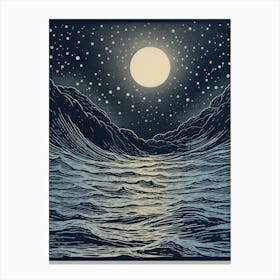 Moonlight Over The Ocean 7 Canvas Print