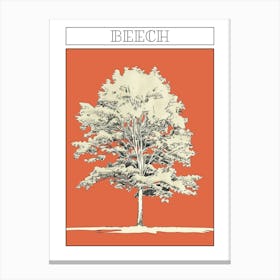 Beech Tree Minimalistic Drawing 3 Poster Canvas Print