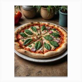 Pizza On A Plate Canvas Print