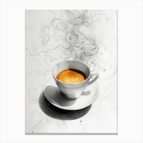 Coffee Cup With Smoke 1 Canvas Print