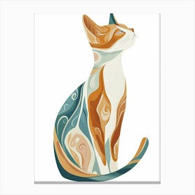Turkish Van Cat Clipart Illustration 2 Canvas Print