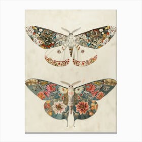 Moths And Butterflies William Morris Style 3 Canvas Print