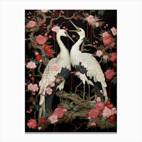 Crane Tsuru Japanese Style Illustration 2 Canvas Print