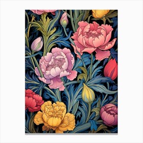 Peonies Wallpaper 2 Canvas Print