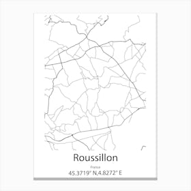 Roussillon,France Minimalist Map Canvas Print