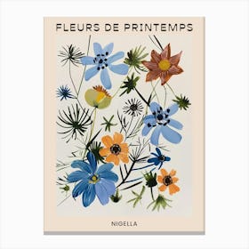 Spring Floral French Poster  Nigella 1 Canvas Print