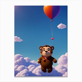 Teddy Bear Flying Canvas Print