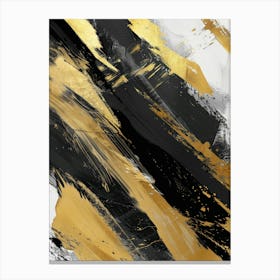 Abstract Gold And Black Painting 2 Canvas Print