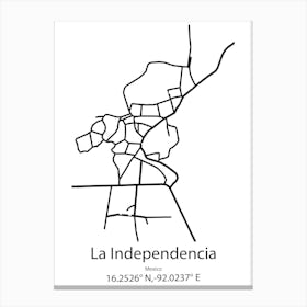 La Independencia,Mexico Minimalist Map Canvas Print