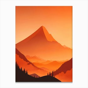 Misty Mountains Vertical Background In Orange Tone 19 Canvas Print