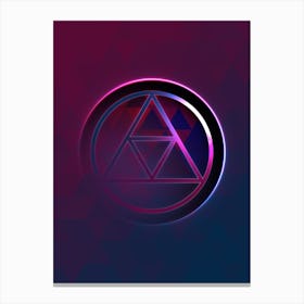 Geometric Neon Glyph on Jewel Tone Triangle Pattern 022 Canvas Print