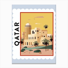 Qatar Travel Stamp Poster Canvas Print