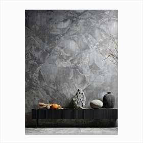 Abstract Stone Material Structure Grey Rock Halloween Granular Rough Wallpaper Stucco Dar (22) Canvas Print