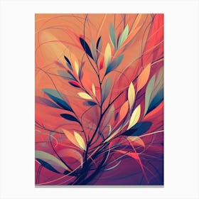 Abstract Plant Painting 3 Canvas Print