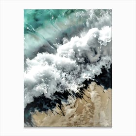 Wave Crashing On The Beach Canvas Print