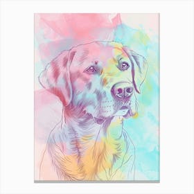 Chesapeake Bay Retriever Dog Pastel Line Watercolour Illustration 2 Canvas Print