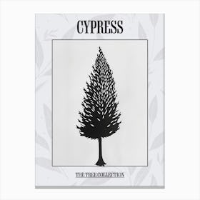 Cypress Tree Simple Geometric Nature Stencil 1 Poster Canvas Print