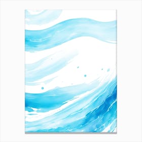 Blue Ocean Wave Watercolor Vertical Composition 82 Canvas Print