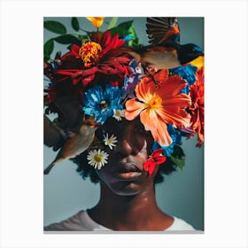 Flowers On The Head Canvas Print