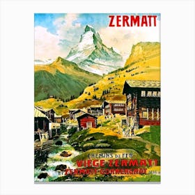 The Village Under Zermatt, Switzerland Canvas Print