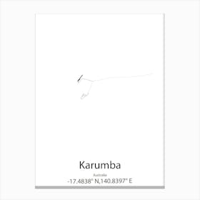 Karumba,Australia Minimalist Map Canvas Print