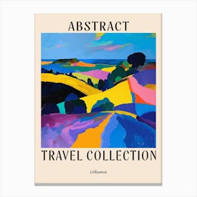 Abstract Travel Collection Poster Lithuania 4 Canvas Print