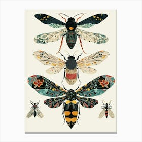 Colourful Insect Illustration Wasp 7 Canvas Print