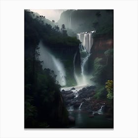 Nohkalikai Falls, India Realistic Photograph (1) Canvas Print