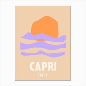 Capri, Italy, Graphic Style Poster 5 Canvas Print